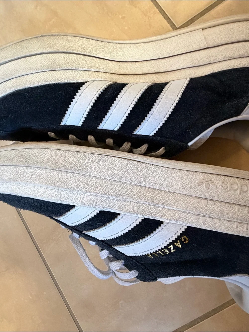 adidas Kids Gazelle Suede Sneakers in Black and White